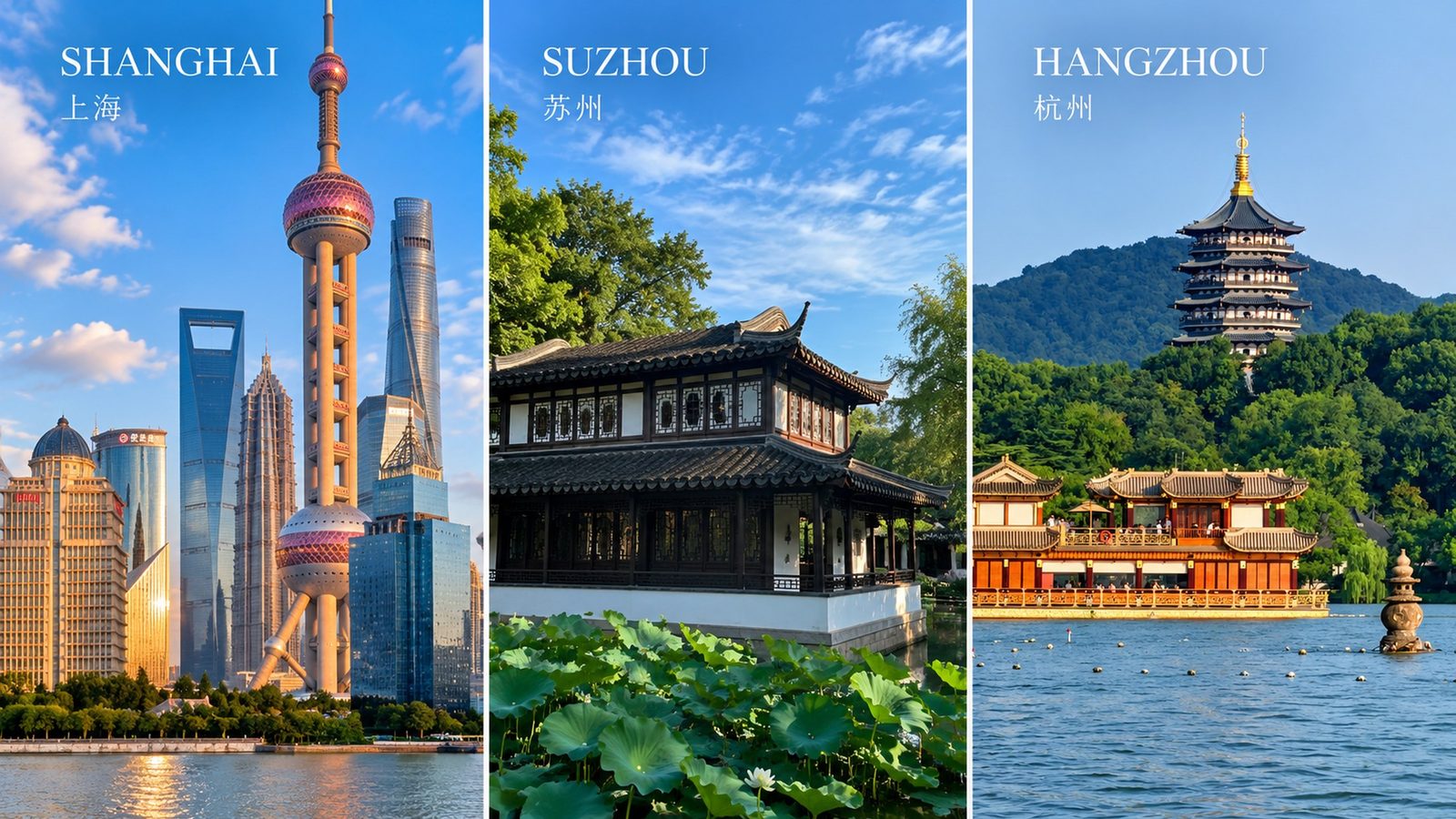 Shanghai, Suzhou and Hangzhou private regional journeys