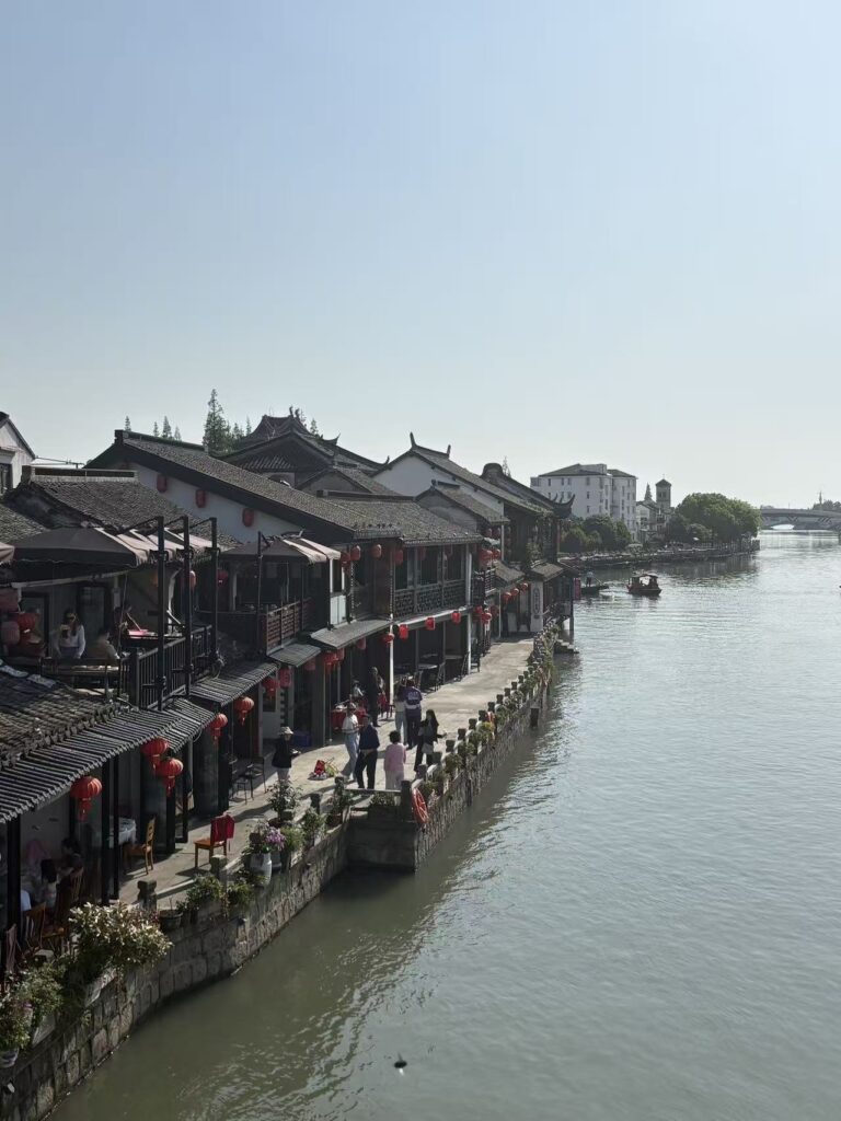Traditional canal-side buildings and water in Zhujiajiao